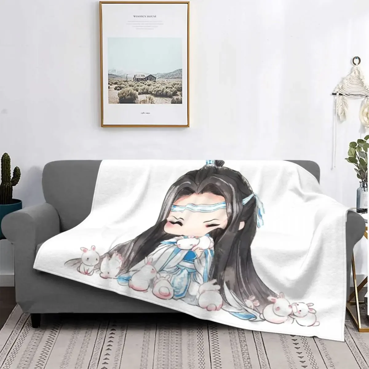 

Летнее Флисовое одеяло Mo Dao Zu Shi Lan Wangji, многофункциональные супер теплые Пледы для кровати, автомобиля, постельное белье