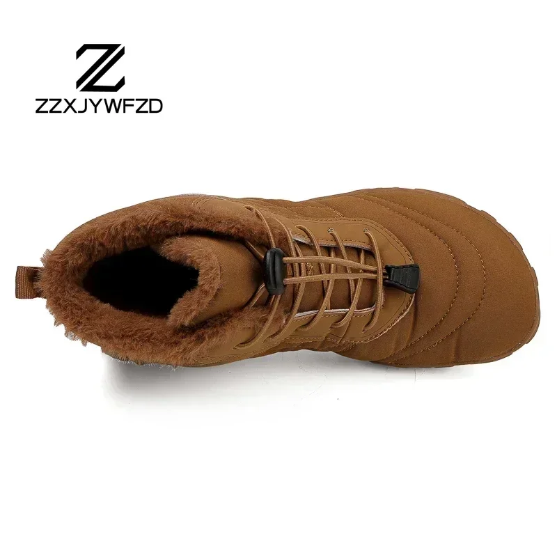 2024 New Winter Boots for Men Snow BareFoot Women Outdoor Non-slip Warm Fur Casual Sneakers Plus Size Ankle Boots Hiking Shoes - 2