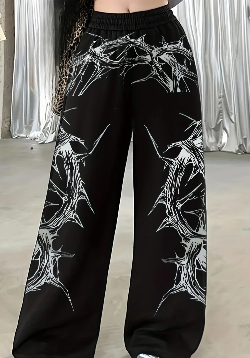 2026 Sommer Mode Neuer Gothic Dark Style 3D-gedruckte lockere Straight-Leg-Hose Street Harajuku Casual Sport Leggings Übergröße