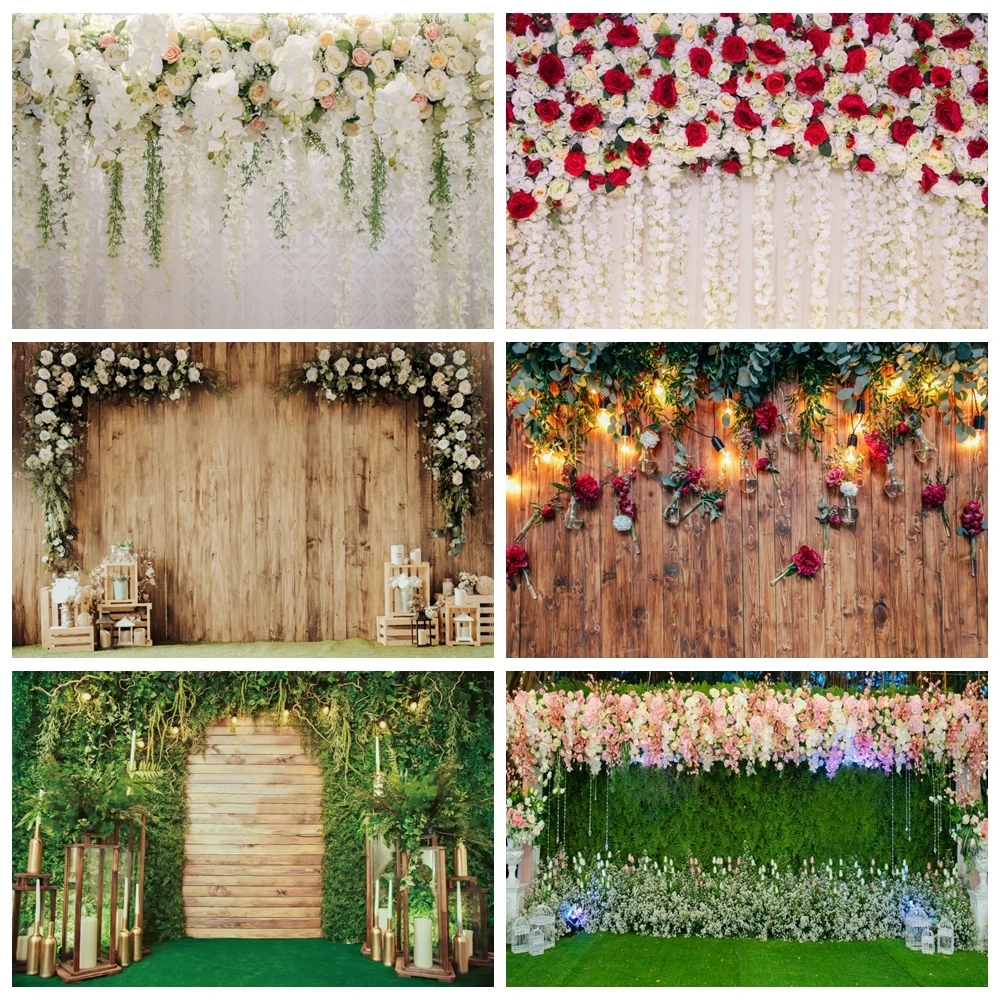 結婚式のシーンの装飾 出生前の背景 花の壁 赤ちゃんの誕生日の写真の背景 背景 Aliexpress