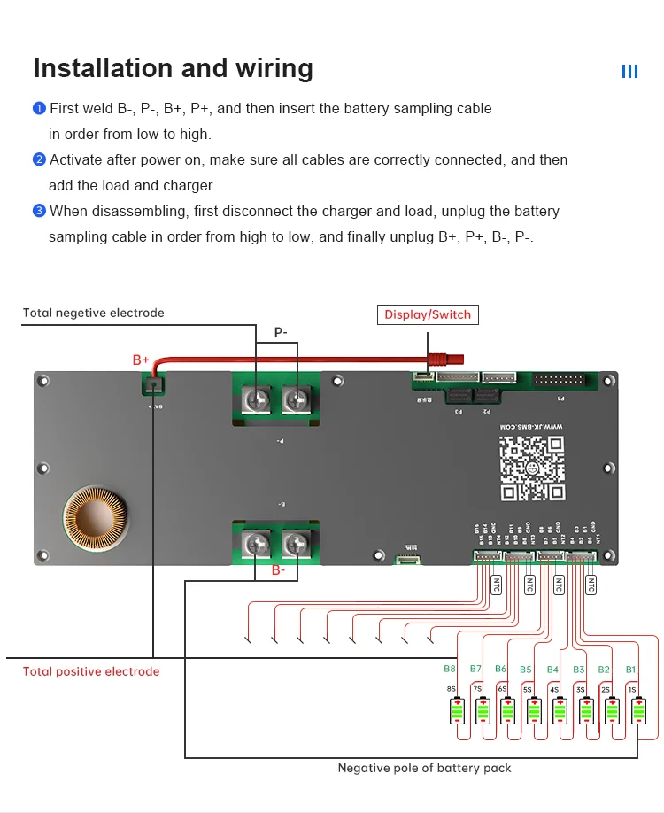 JK Inverter BMS 8S 9S 10S 11S 12S 13S 14S 15S 16S Smart BMS 100A 150A 200A Li-io