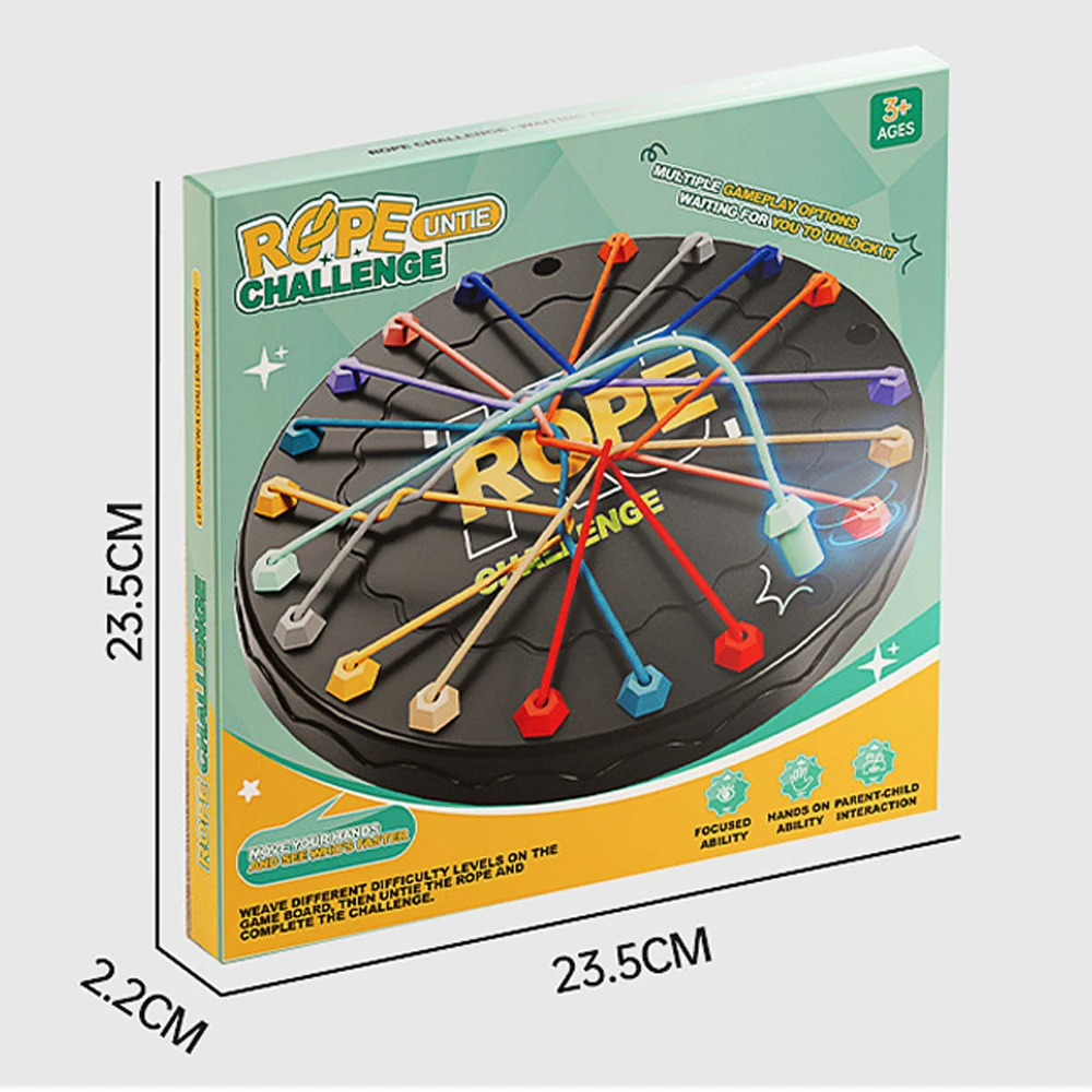 Rope Knots Puzzle Social Board Game for Kids Adults Family Game Logic Thinking Challenge Games for Developing Fine Motor Skills