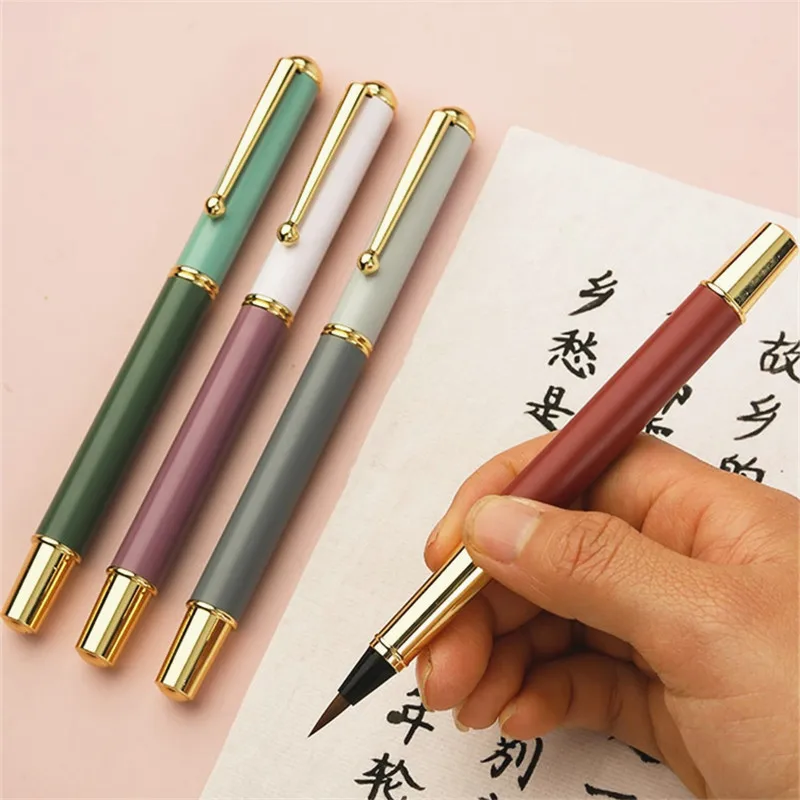 Nuovo pennello per acquerello Penna morbida per disegno artistico Pennelli per calligrafia Penne stilografiche a inchiostro ricaricabili Forniture per studenti scolastici - immagine 4