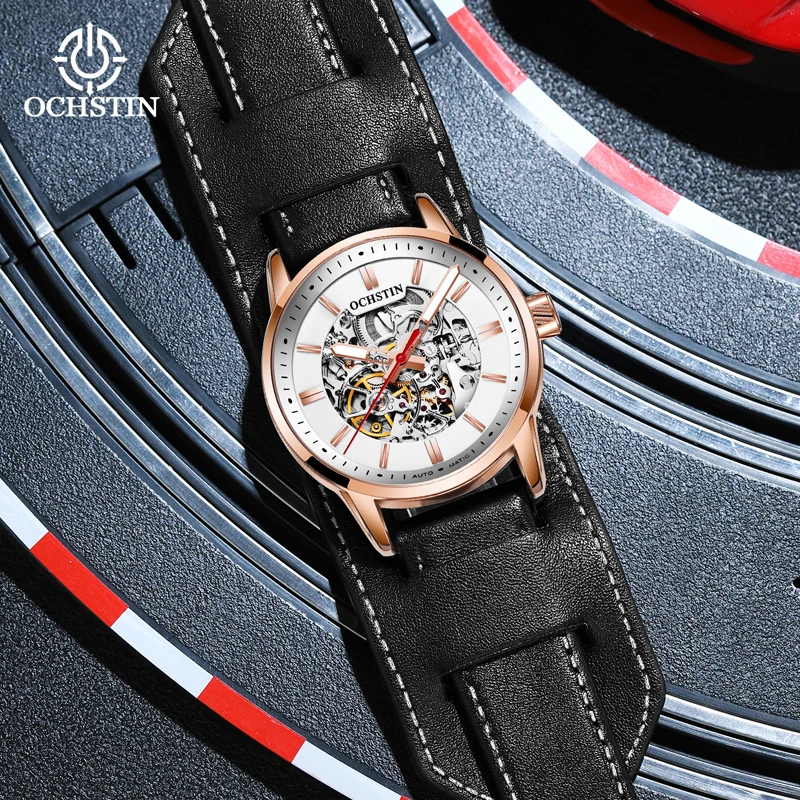 OCHSTIN Hot 2024 Masterpiece Craftsman Casual Comfort Skeleton Mechanical Movement Watch Men's Mechanical Watches