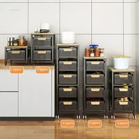 Household Movable Narrow Kitchen Organizer Cart With Wheel Multi-layer Vegetable Auxiliary Cartss Drawer Type Kitchen Trolleys 2