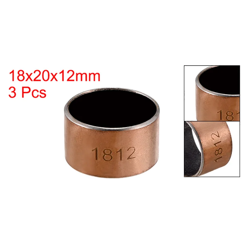 Uxcell 1-10pcs I.D. 18/20/22/25mm Self Lubricating Composite Sleeve Bearing Bushing Smooth Rod Accessories Wrapped Oilless oil bearing brass copper bushing