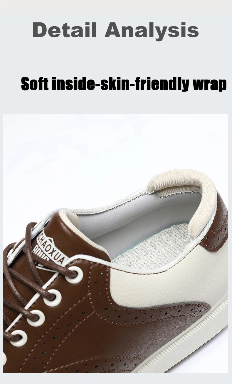 Chaussures de golf imperméables en cuir pour hommes