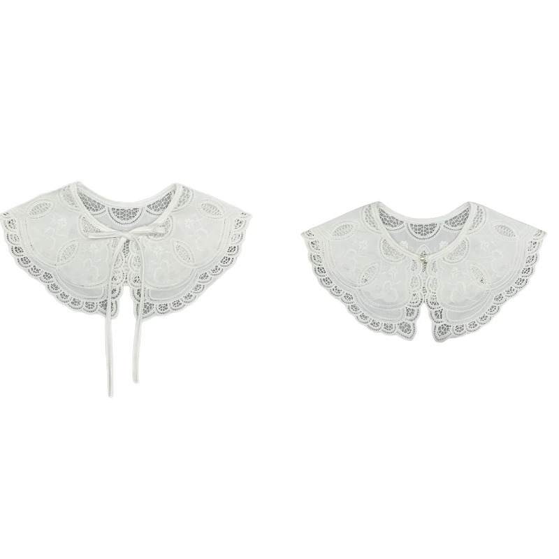 

False Collar Vintage Hanfu Style Embroidery Collar Lace Hollow Out Trim Neckline