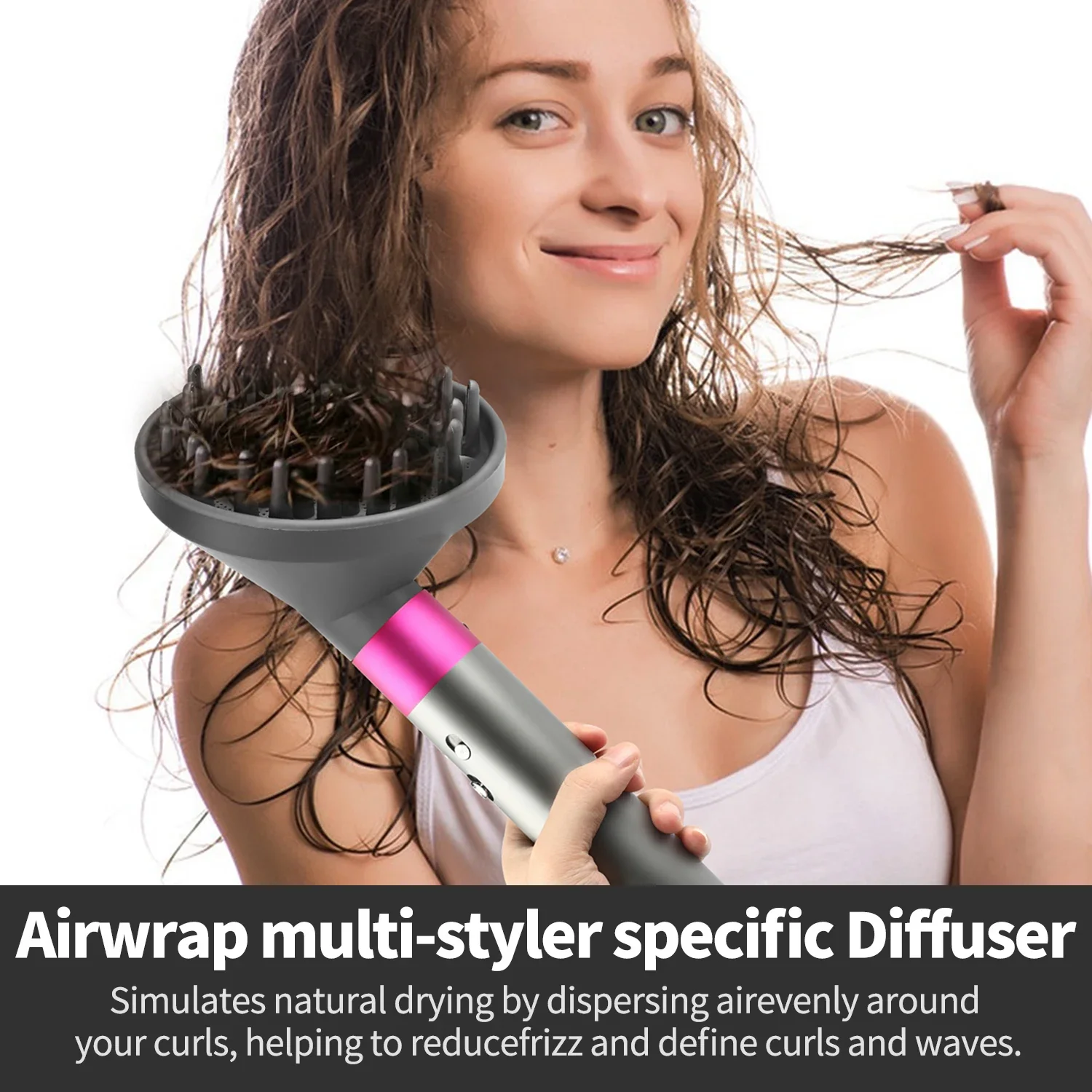 Description Picture 2 of itemUpgraded Diffuser Nozzle for Dyson Airwrap HS01/05 Converts Airwrap Styler Universal Stereotype Hair Dryer Diffuser Accessories