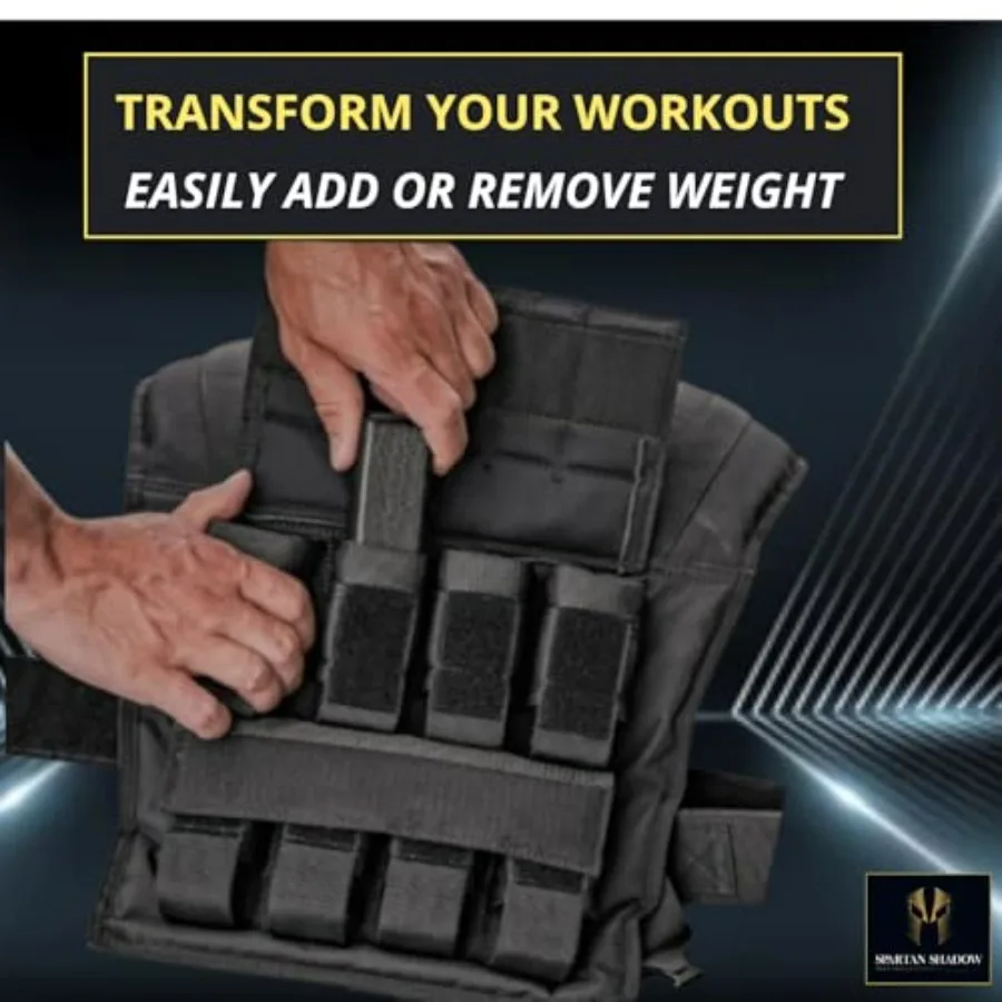 40 lb Weighted Vest - Adjustable Weighted Vest 40 lbs with iron weights. Tone fitness 40 pound weighted vest for men, for women