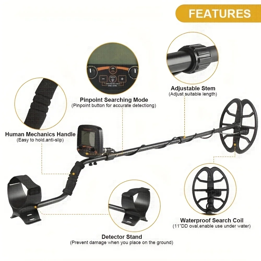 Metal Detectors Professional Underground Metal Detector Sale TC-600 Powerful Gold Detectors Treasure Hunter Seeker Finder Tool