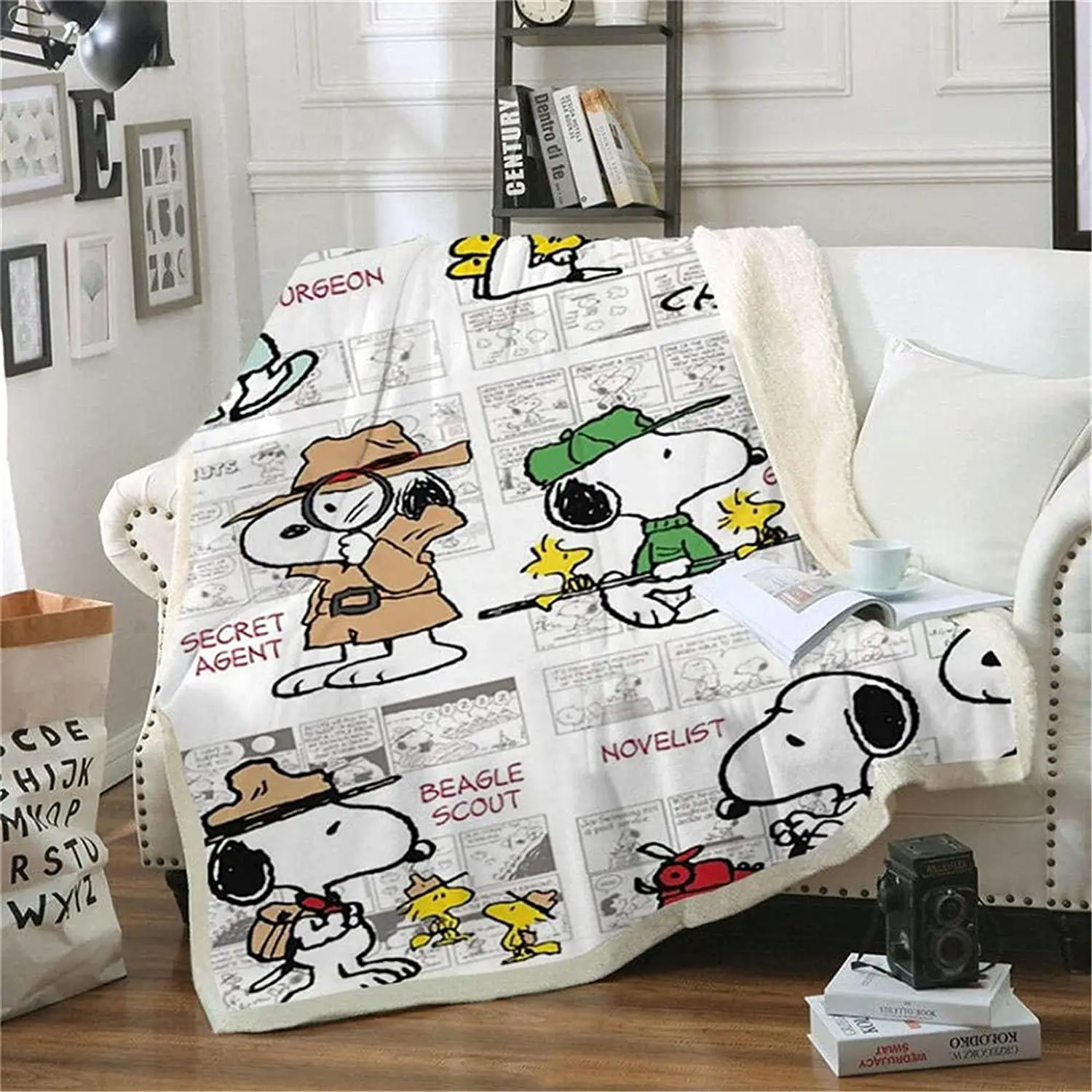 

Snoopy Modern Winter Home Blanket Anime Coraline Microfiber Fabric Printed Fleece Blankets King Size Luxury Baby