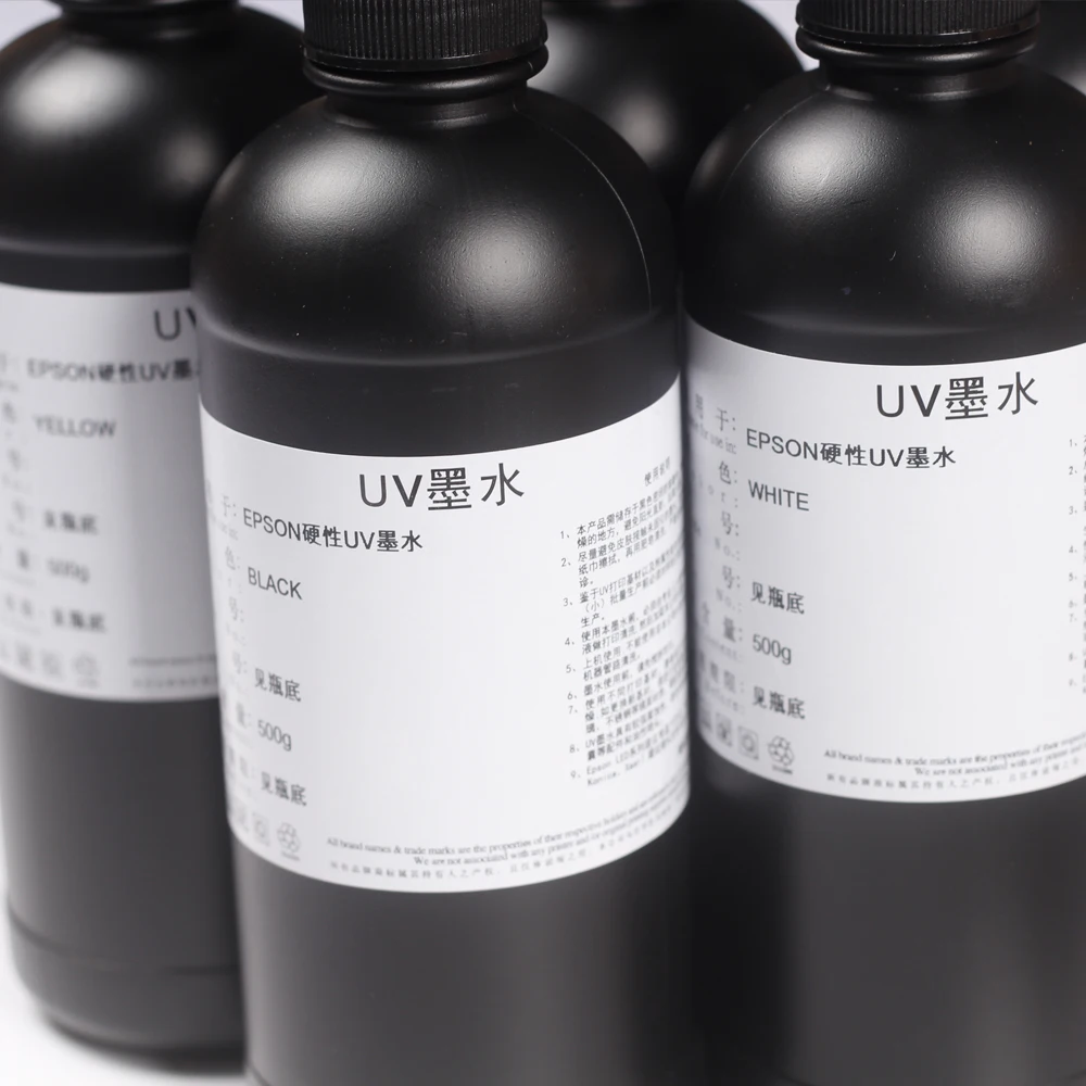 UV Ink 5 bottles 1 set kit 1250ML/2500ML for flatbed printer Used in EPSON DX5 DX7 DX11 TX800 XP600 L1800 L805 R1390 Printhead printer uv ink