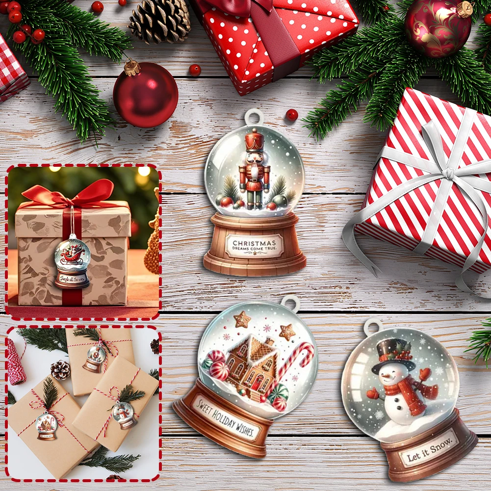 36/45pcs Christmas Wooden Hanging Ornaments Christmas Tree Ornaments Christmas Wooden Pendants for Home Decorations