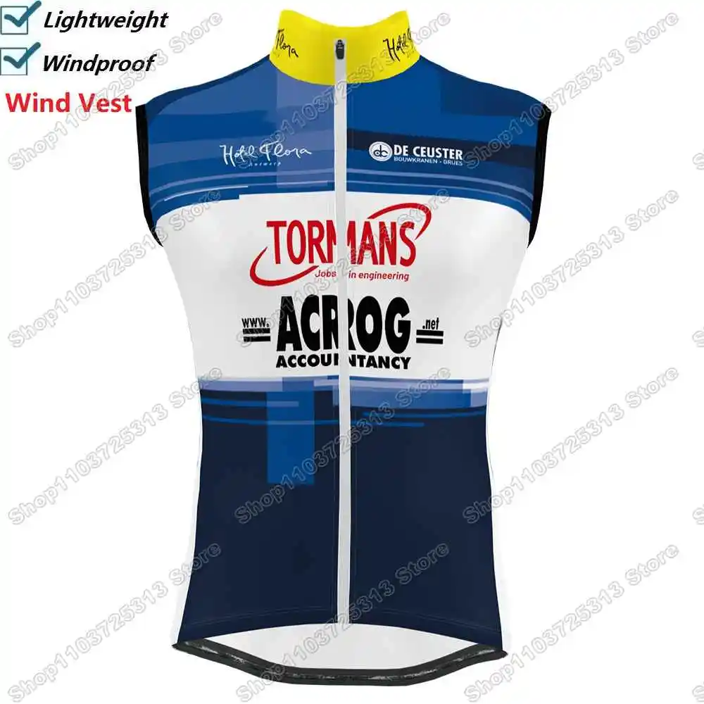 Team Acrog Tormans Cycling Vest Windproof Men Wind Vest Road Cycling Jersey Sleeveless Bicycle Windbreaker MTB Clothing