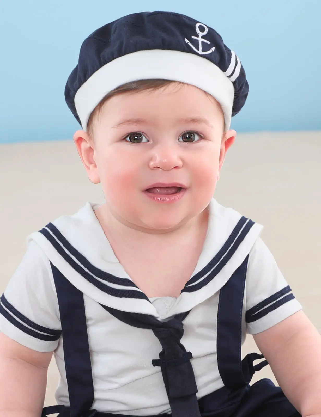 Baby Sailor Hat Infant Nautical Sailor Hats Caps Funny Cosplay Accessories Newborn Cotton Hat 2