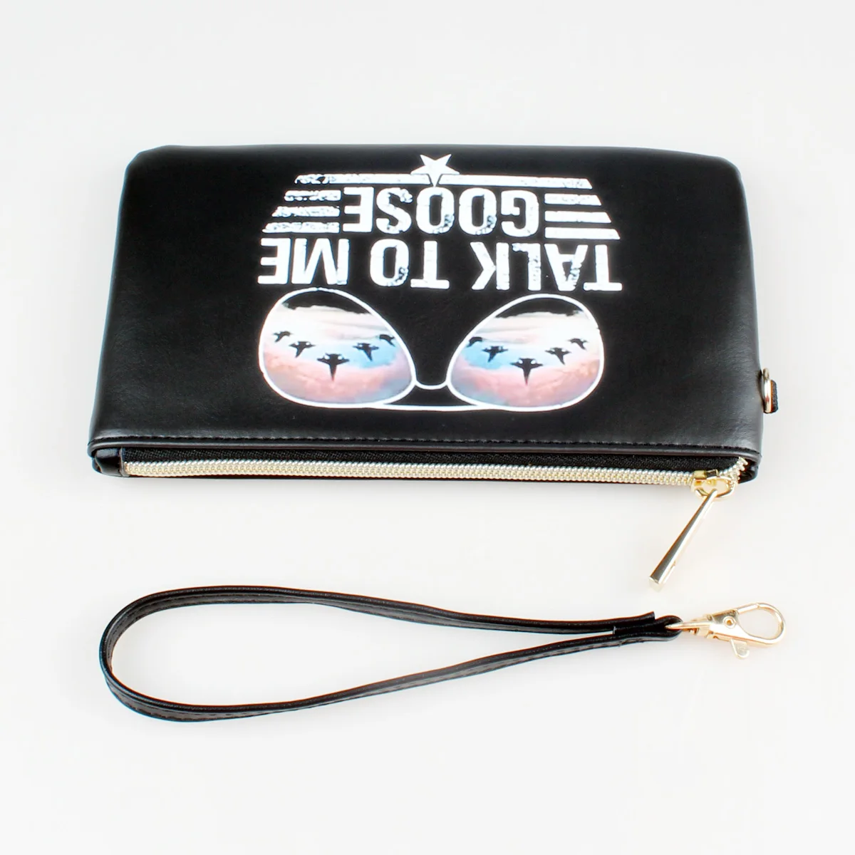 Minimalist Letter Printing  Wallet, Zipper Lightweight Women's Clutch Wallet With Wristband