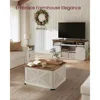 Farmhouse Coffee Table with Storage, Square Coffee Table for Living Room, Center Table with Flip-Top Lids 6