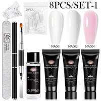 MEET ACROSS Extension Nail Gel Polish Set Acrylic Crystal Building Full Polygel For Nails Kit UV Varnish Nail Art Manicure Set 1