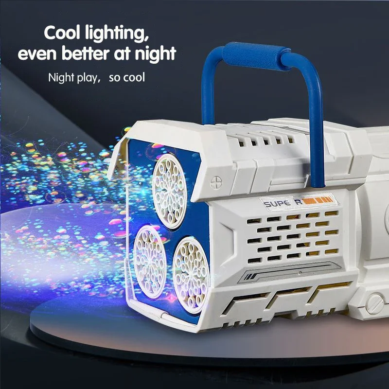 60 Holes Electric Bubble Gun Automatic Bubble Machine Soap Bubble Maker Outdoor Wedding Party Toys for Kids