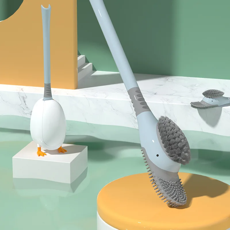 

Creative Cute Duck Toilet Brush Wall Mount Multi-Function TPU Clean Brush Home Hotel Toilet Supplies Bathroom Cleaning Tools