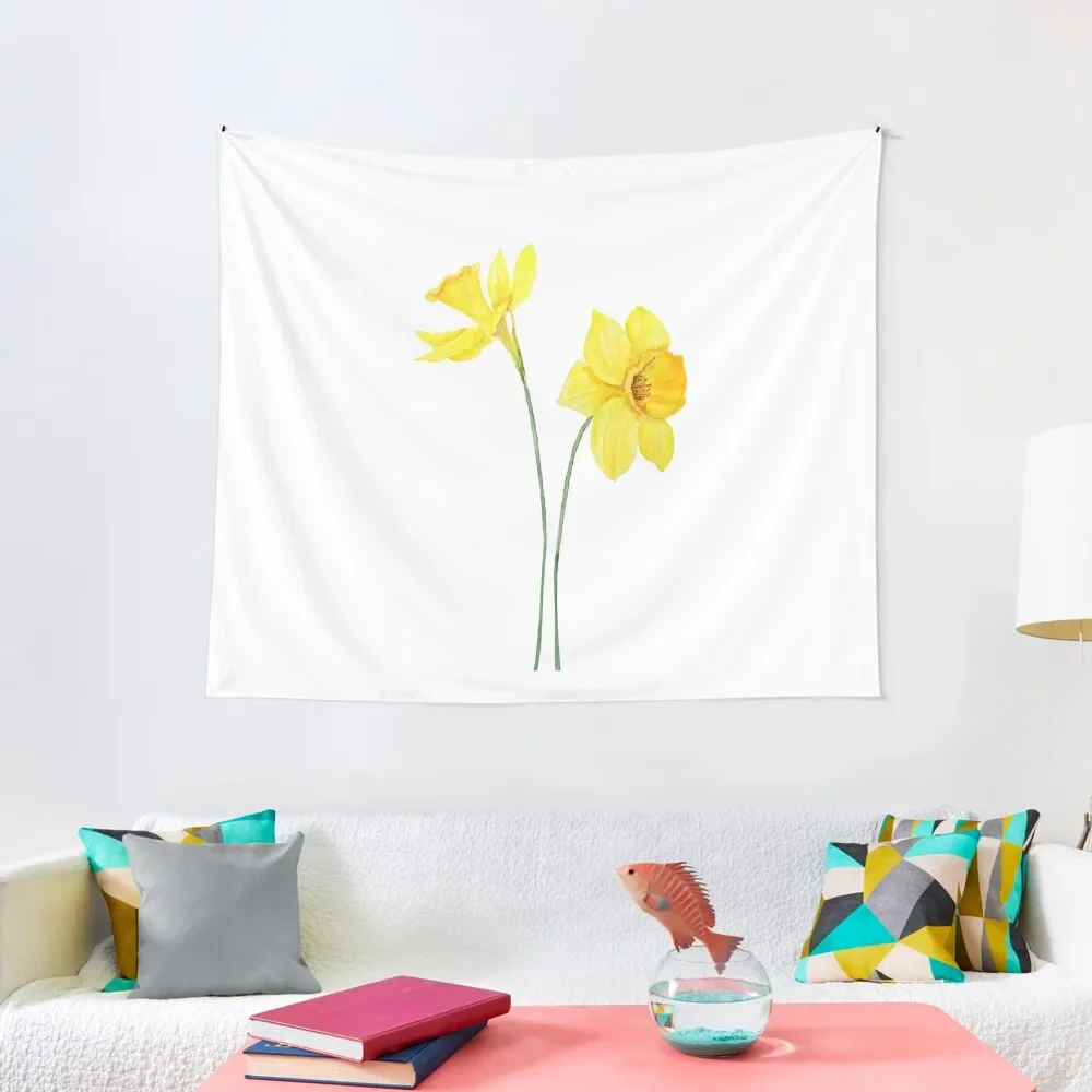 

yellow daffodils watercolor painting Tapestry Wall Hanging Wall Decorative Paintings Home Decoration Tapestry