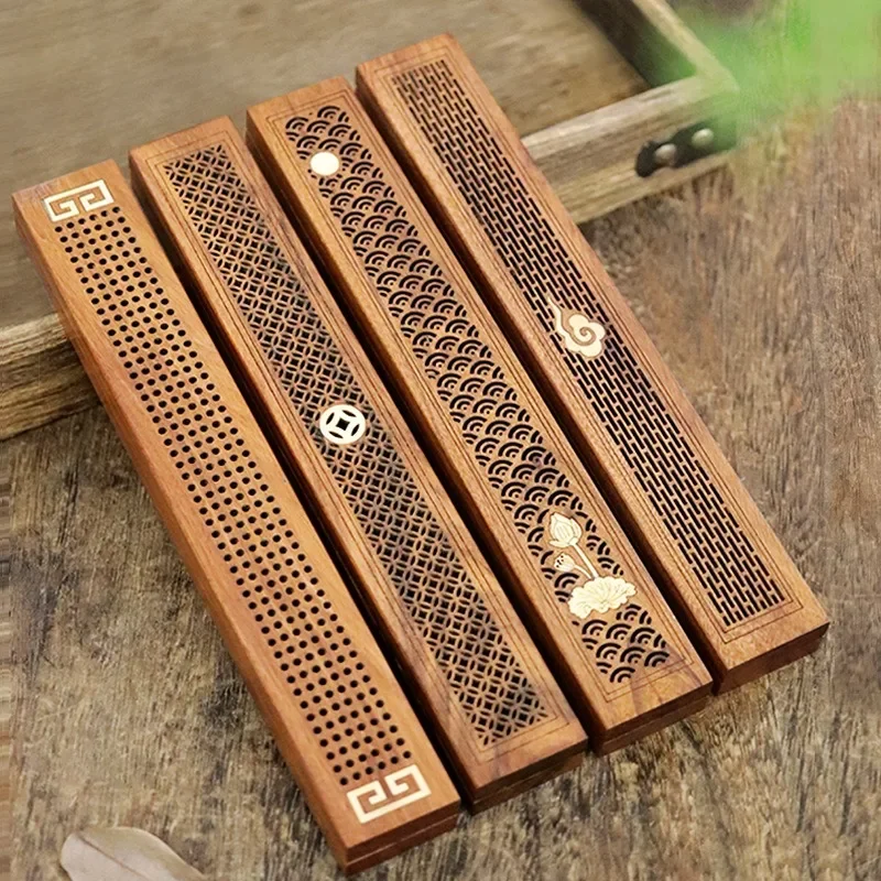 Long/short Wooden Sleeping Incense Box Cloth Bag Set Home Room/office/meditation Purification/Incense Stick Aromatherapy Box