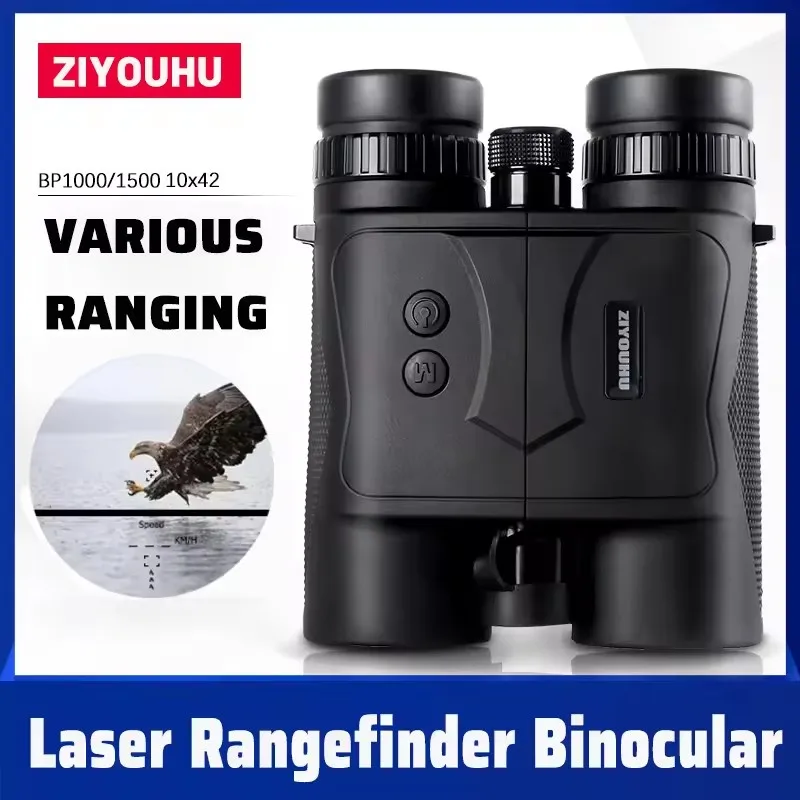 ZIYOUHU 10X42 HD Laser Rangefinding Binoculars for Outdoor Hunting Angle/Height Calculation & Flag Measurement 1200M/2000M Range