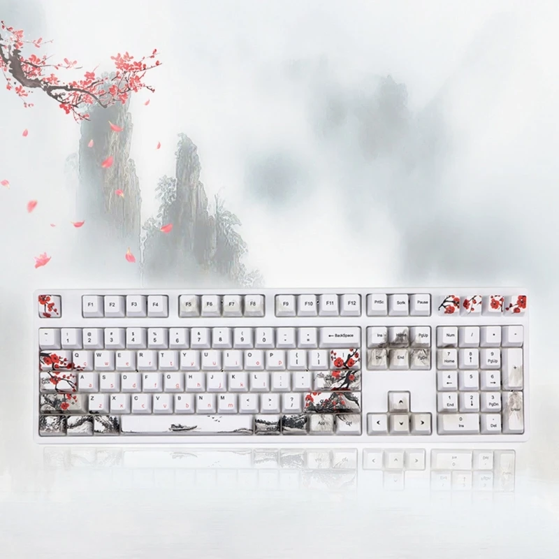 

Keycaps 110-key Thick Pbt Dye Sublimation Russian Keycap For Mechanical Keyboard 45BA