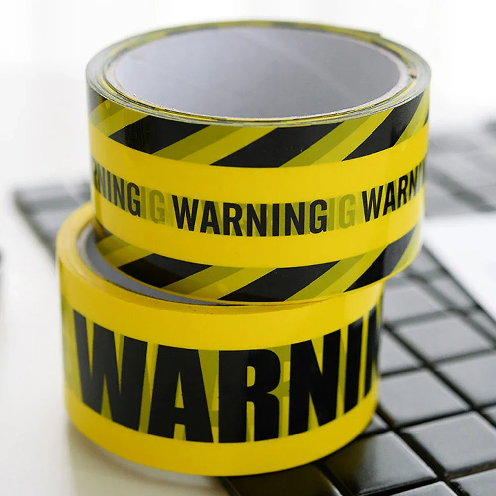 Warning Tape "THANK YOU,KEEP OUT,DO NOT ENTER,CAUTION,SAFE DISTANCE,WEAR A MASK" Alarm Words 48mm*25m Sticker Store School Hotel