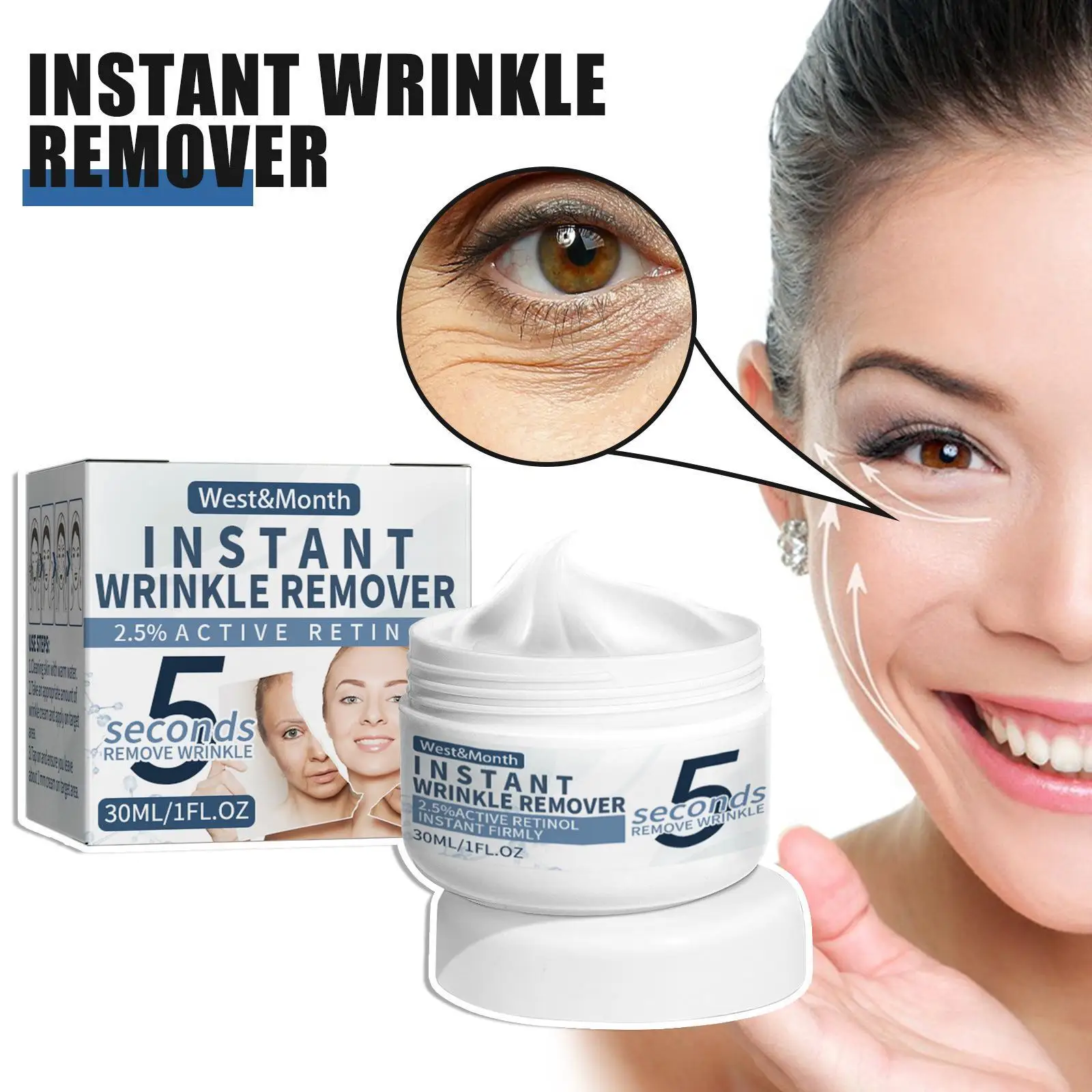 5 Seconds Instant Wrinkles Removal Face Cream Firming Anti Aging Lifting Moisturizing Cream Remove Fine Line Skin Care