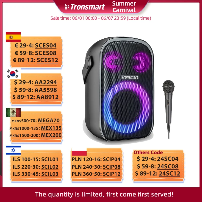 Tronsmart-Altifalante Bluetooth Halo 110, Sistema de Som Tridirecional, Modos de Áudio Duplos, Controlo de Aplicação, Karaoke, Festa, 100