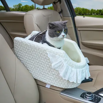 Ins Style Sweet Pet Car Seat Carrier Portable High Value Universal Cat Dog Auto Cage Dog Car Seat Bed Car Central Travel Bag