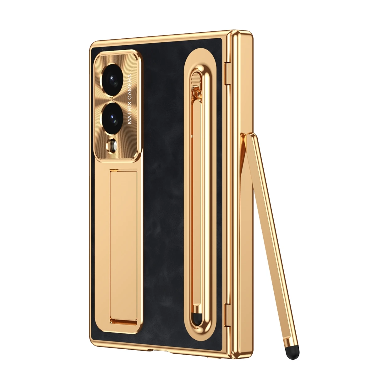 Premium Foldable Phone Case with Hidden Stand and Pen Slot - Includes HD Screen Protector