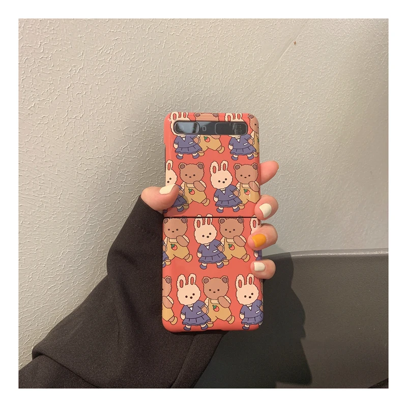 

Чехол с кроликом и медведем для Samsung Galaxy Z, флип-чехол для женщин, Подарочные Чехлы для Galaxy ZFlip 5G Funda Para, милый мультяшный