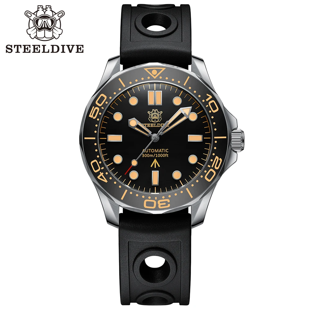 

STEELDIVE SD1957 New Arrival 42MM Vintage Bezel 200M Waterproof NH35 Green Luminou Sapphire Glass Automatic Dive Watch Montre