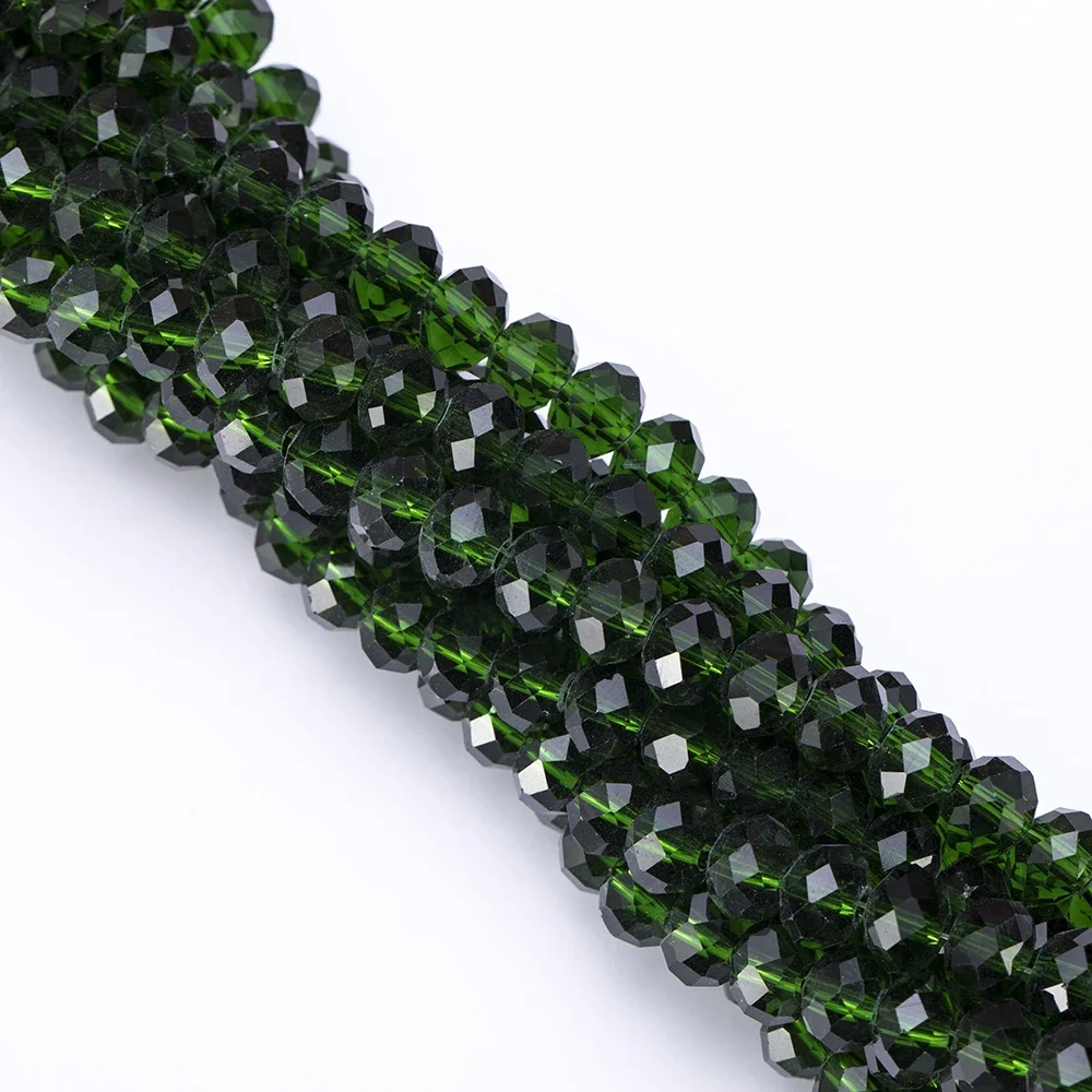 Crystal Beads 4 6 8mm Rondelle Faceted Transparent Round Glass Loose Spacer for Jewerly DIY