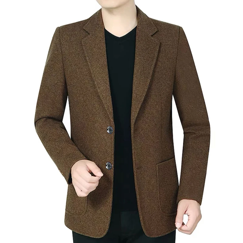 2026 Spring Autumn New Men's Blazer High-End Business Casual Suit Jacket For Middle Age Office Work Wear
