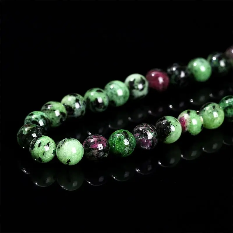 Natural Stone Green Ruby Zoisite Bead Round Loose Spacer Epidote 4 6 8 10mm For Jewelry Making Diy Necklace Bracelet Accessory