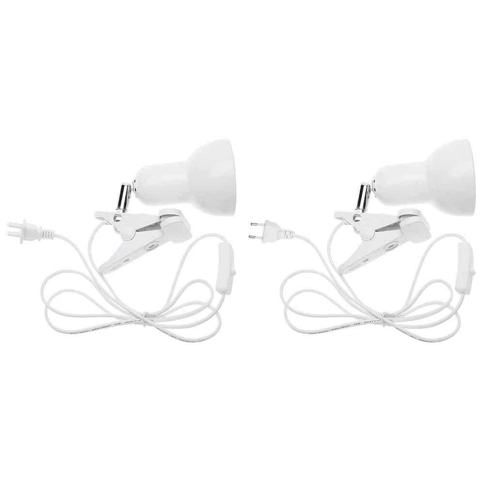 160cm E27 Reptile Lamp Kit 85-285V Heating Lamp Aluminum Alloy Clip-on Bulb Cover Black White Pet Light Holder