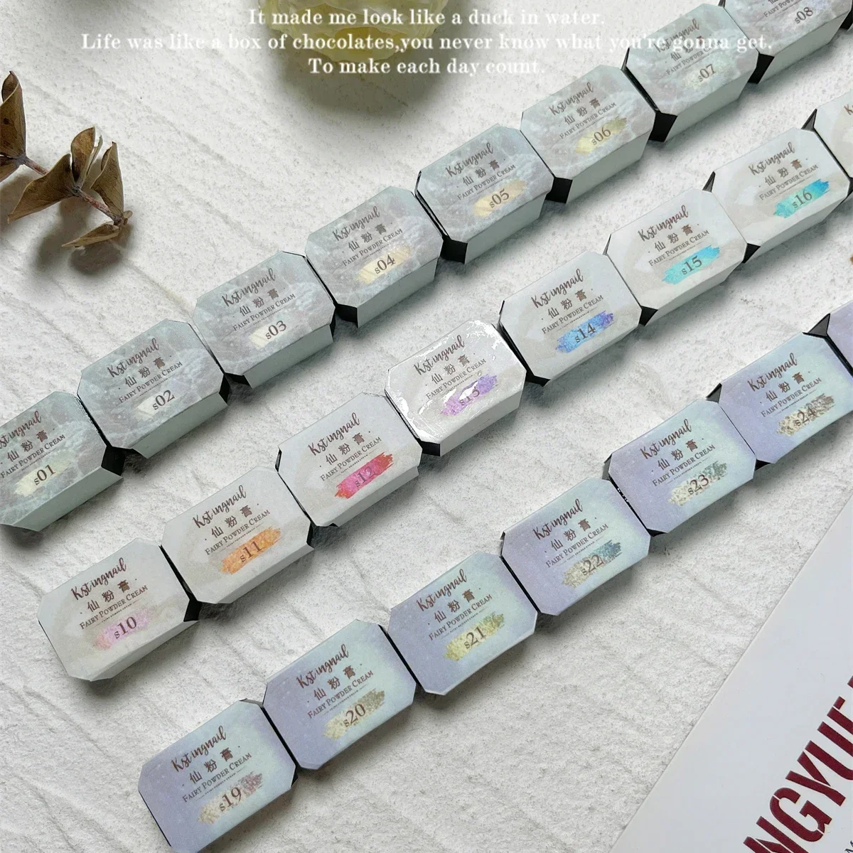 9 Grids Colorful Fairy Power Cream On Nails Sequins Solid Nail Holographic Powder Maillard Glitter Chrome Nail Powder Pigment