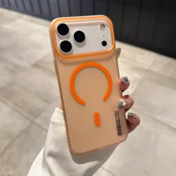 Official Matte Clear Magnetic Hard PC Phone Case with MagSafe Compatibility - iPhone 12 Mini (Orange)