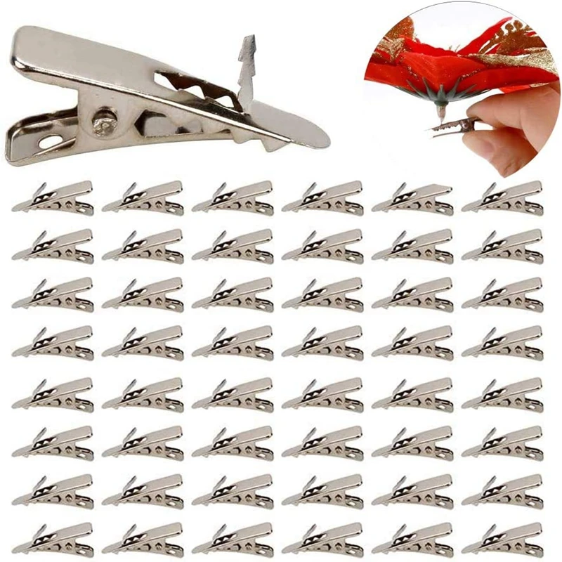 Mini Metal Clips For Christmas Flowers Christmas Tree Flower Ornament Fixed Clip Xmas Noel Wreath/Garland Decorations 20/50Pcs