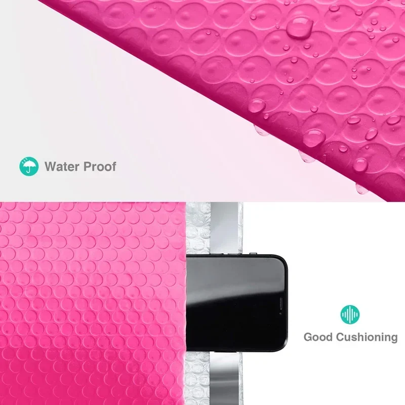 

Розовые Конверты с уплотнением, упаковка, фиолетовые шт. для отправки подарка, мягкие поставки, черные пакеты с уплотнением, 50 пузырей и