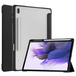 Enhanced Shockproof Silicone Protective Tablet Case with Hard PC+TPU Bumper - S9 Plus 12.4 inch (Black)