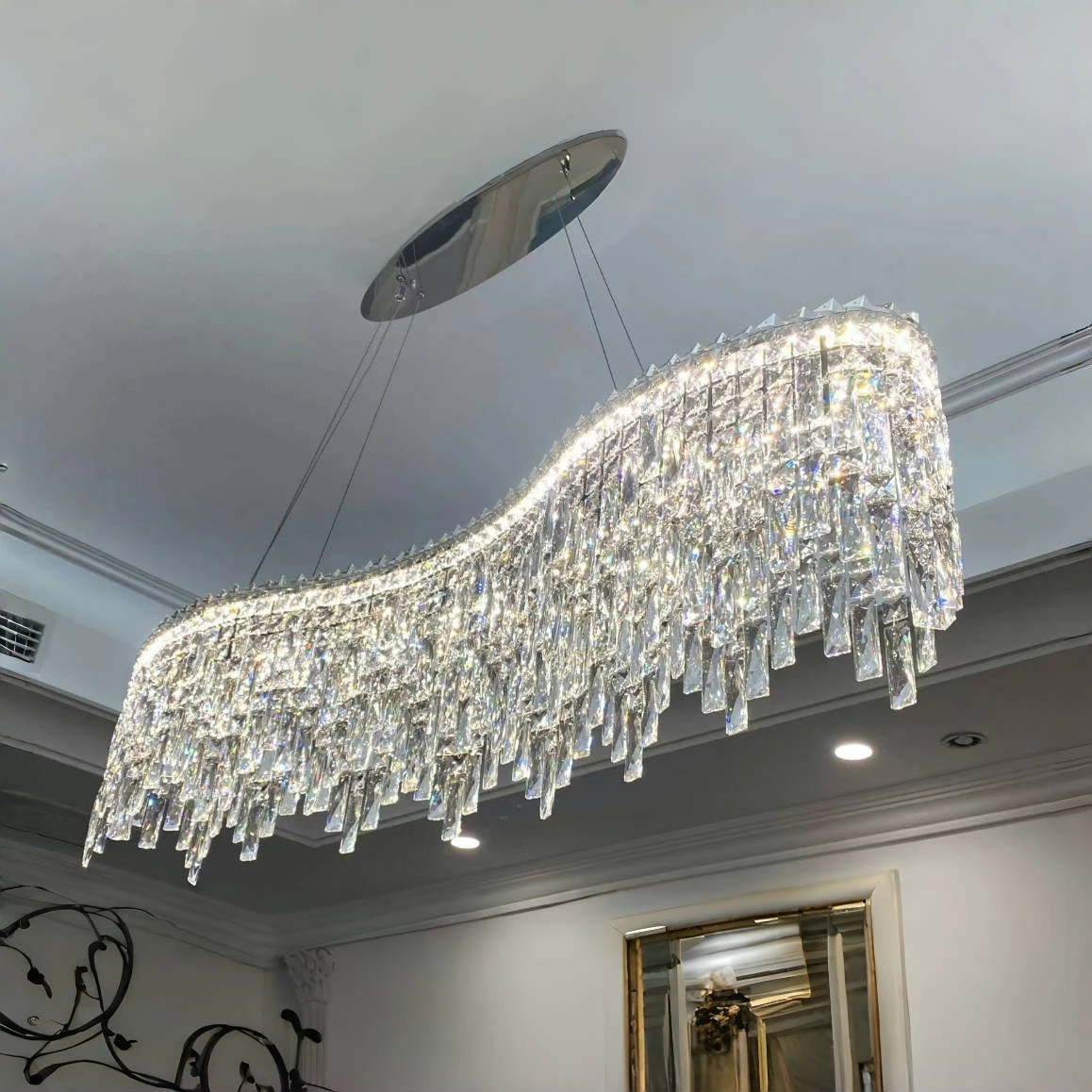 LED Lamp Italian Milan Crystal Chandelier for Dining Room