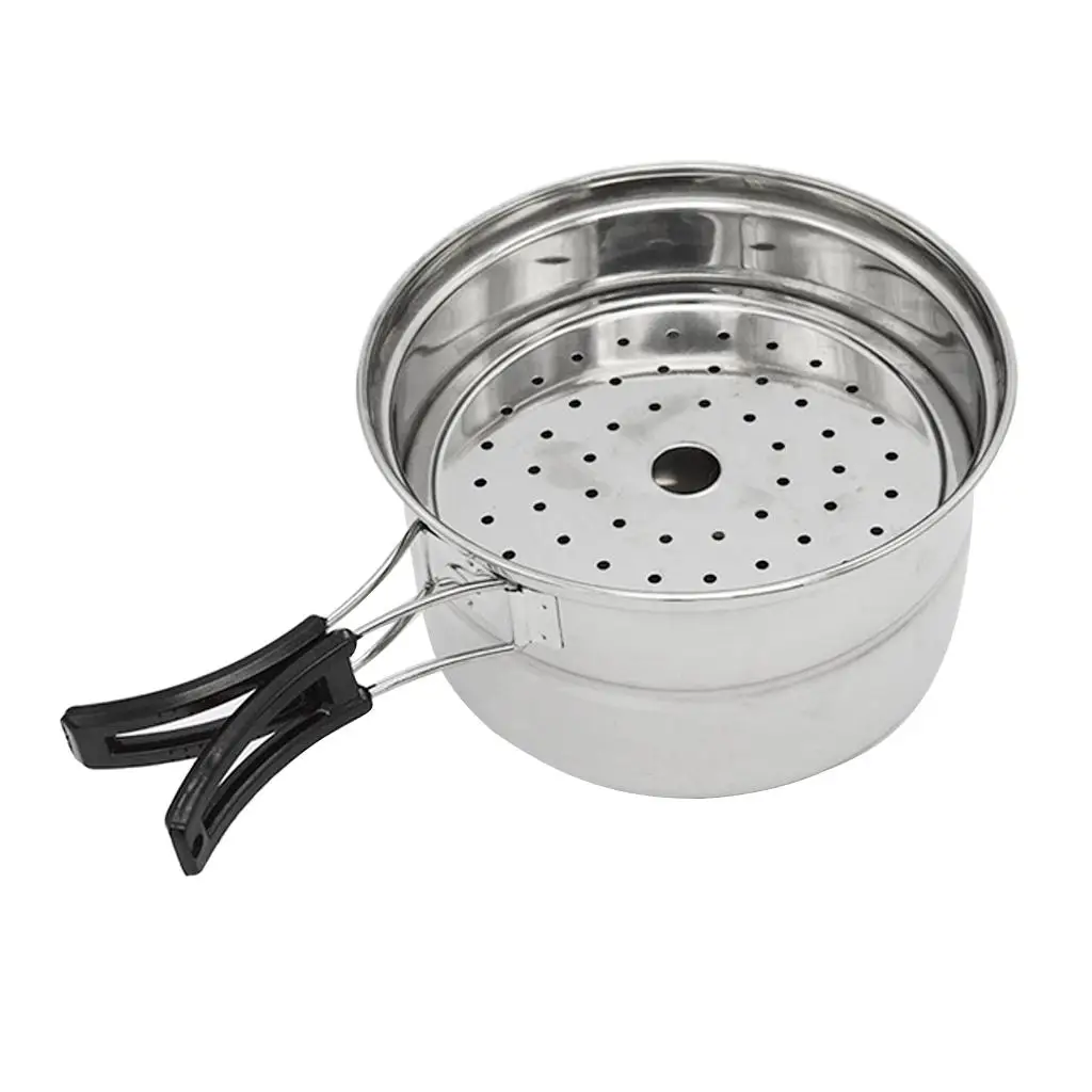 Camping Cooking Pot Frying Flat Pan Set Ultralight Utensils Outdoors Picnic