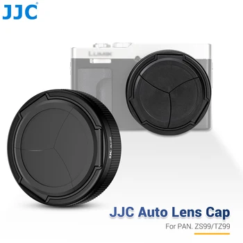JJC Auto Copriobiettivo per Panasonic Lumix ZS99 TZ99 Copriobiettivo In Lega di Alluminio Interno Morbido EVA Protezione Lente Copriobiettivo Nero Coque