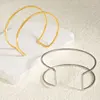 1pc Classic Stainless Steel Brief Metal Texture Bangle Terror Eyes Metallic Ball Opening Adjustable Bangles For Women Gift 4
