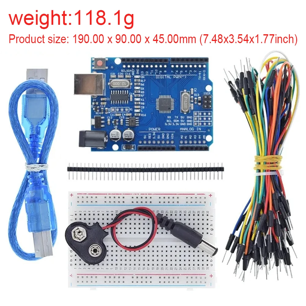 Basic Starter Kit with Breadboard Sensor Modules Resistance Educational Programming Kit Electronic DIY Kit for Arduino UNO R3 image 4